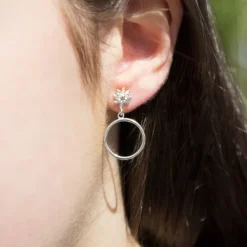 Pendientes Luna Llena Largos Plata*Eguzkilore Online