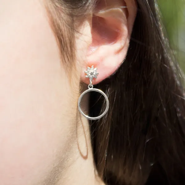 Pendientes Luna Llena Largos Plata*Eguzkilore Online