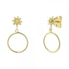 Pendientes Luna Llena Largos Plata Dorada*Eguzkilore Outlet