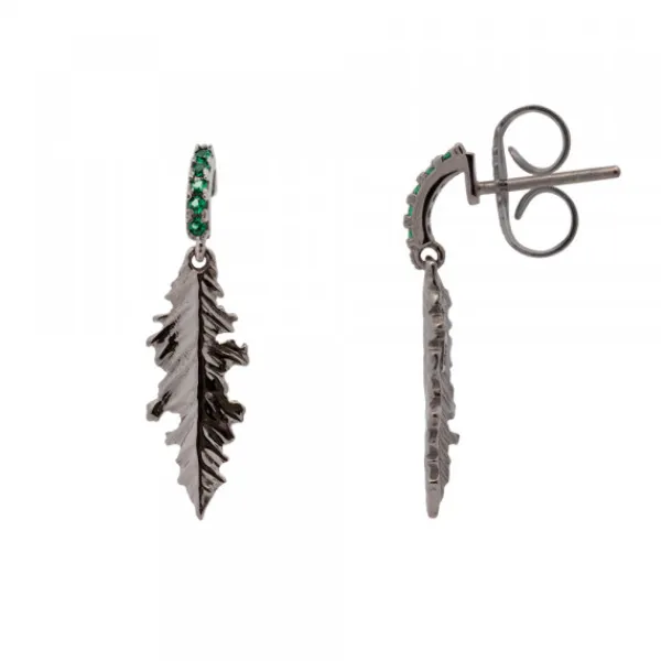 Pendientes Mari Rutenio y Circonitas Verdes*Eguzkilore Best