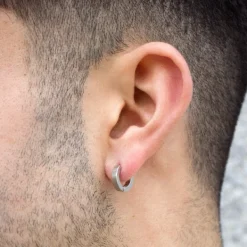 Pendientes Mini Aro Acero Acabado Mate 13mm*Eguzkilore New
