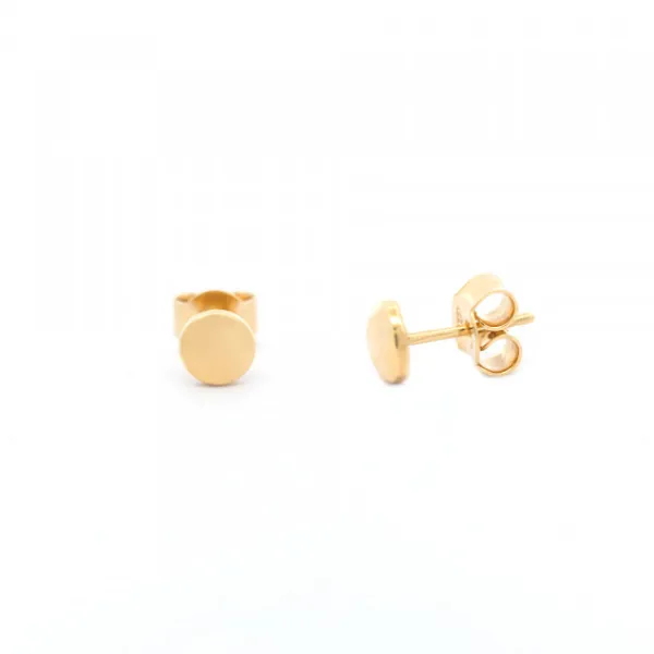 Pendientes Mini Botón Plata Dorada*Eguzkilore Clearance