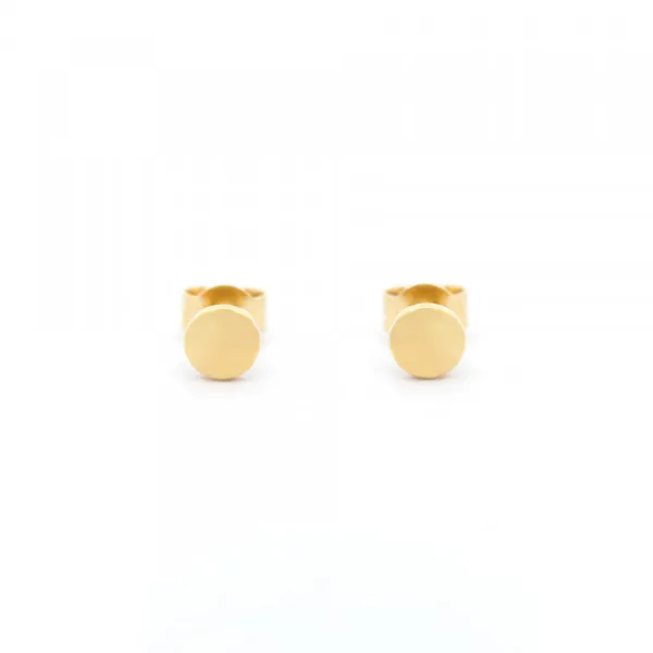 Pendientes Mini Botón Plata Dorada*Eguzkilore Clearance