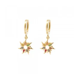 Pendientes Mountain Aro Plata Dorada Multicolor*Eguzkilore Hot