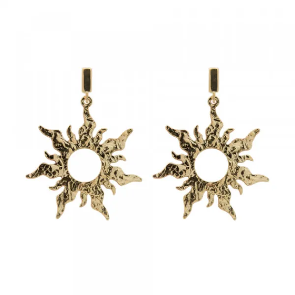 Pendientes Mountain Largos de Plata Dorada 30mm*Eguzkilore Discount