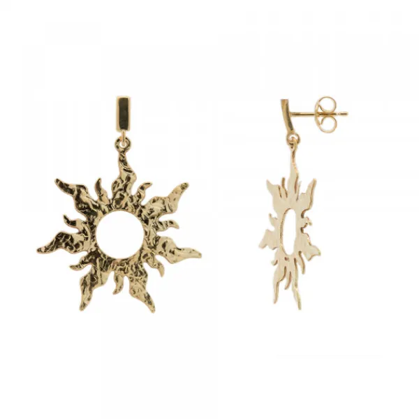Pendientes Mountain Largos de Plata Dorada 30mm*Eguzkilore Discount