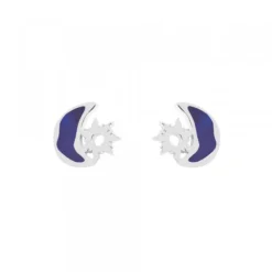Pendientes Mountain Plata con Esmalte Azul*Eguzkilore Discount