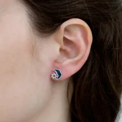 Pendientes Mountain Plata con Esmalte Azul*Eguzkilore Discount