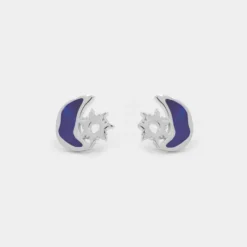 Pendientes Mountain Plata con Esmalte Azul*Eguzkilore Discount