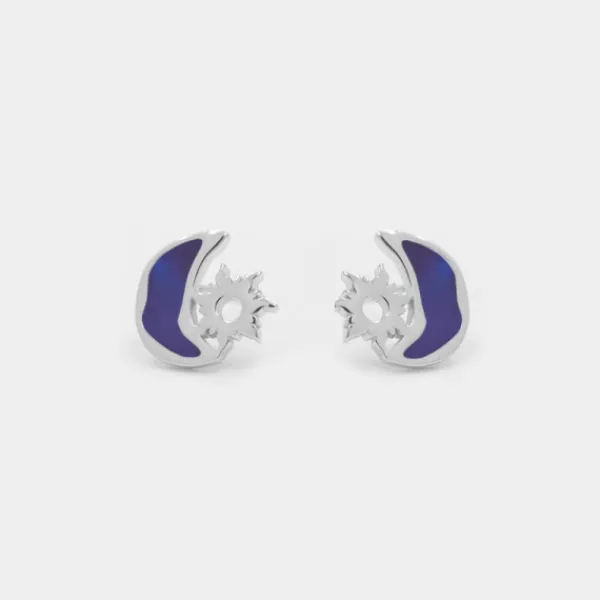 Pendientes Mountain Plata con Esmalte Azul*Eguzkilore Discount