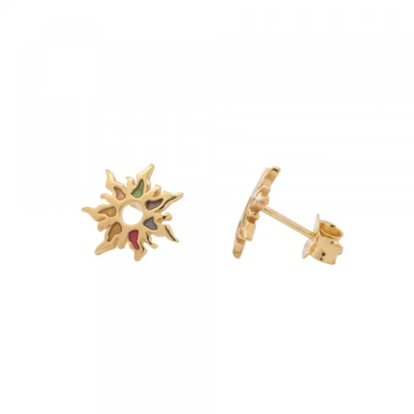 Pendientes Mountain Plata Dorada Multicolor*Eguzkilore Clearance