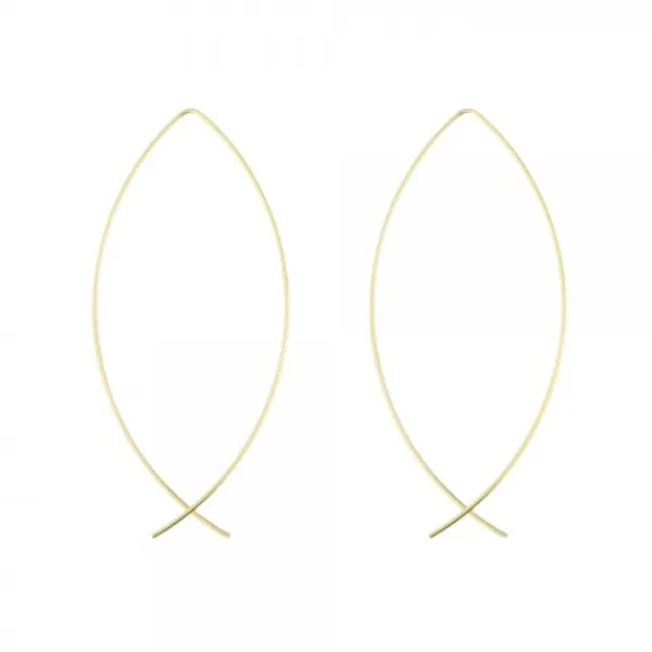 Pendientes Pez de Plata Dorada 70mm*Eguzkilore Best