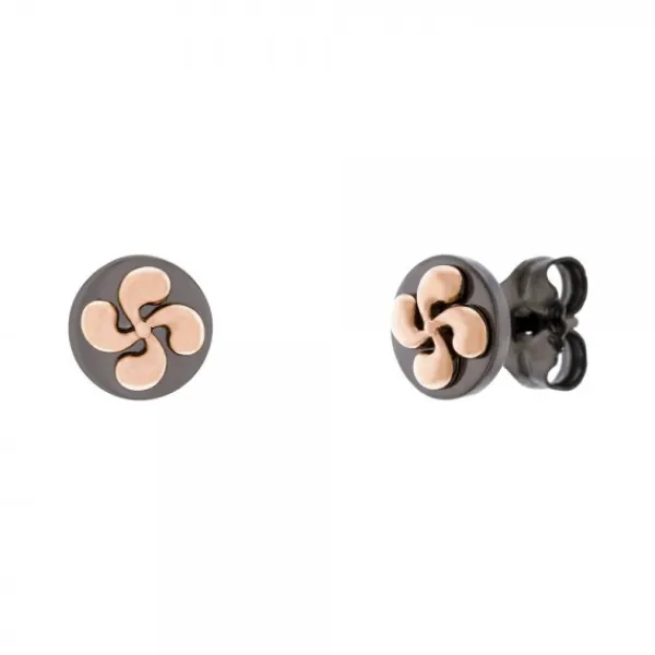 Pendientes R-Chic Lauburu Plata Rosa*Eguzkilore Hot