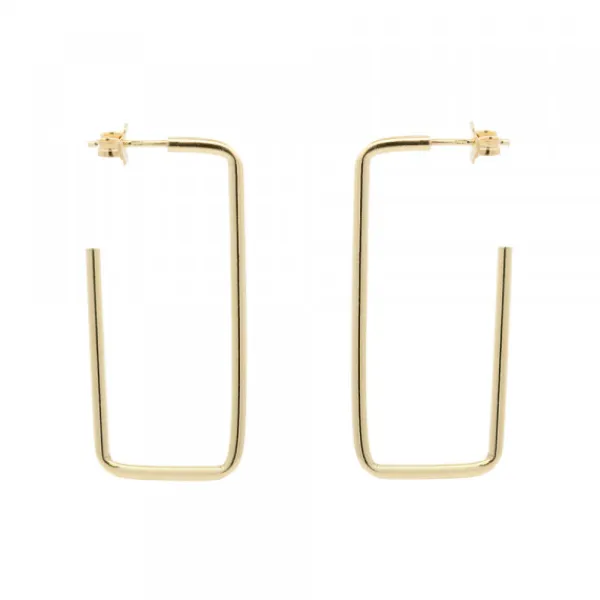 Pendientes Rectangulares Plata Dorada 40mm*Eguzkilore Online