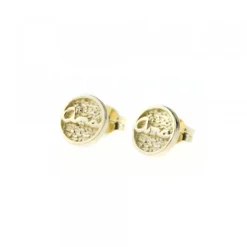 Pendientes Redondos Ama Plata Dorada 9mm*Eguzkilore Online