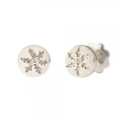 Pendientes Redondos Oro Blanco y Brillante 5mm*Eguzkilore Discount