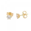 Pendientes Solitario Plata Dorada y Circonita 11mm*Eguzkilore Discount
