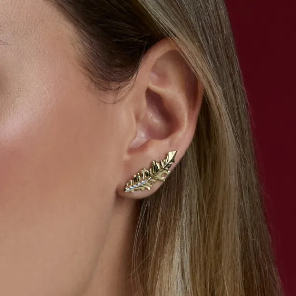 Pendientes Trepador Mari Plata Dorada y Circonitas*Eguzkilore Discount