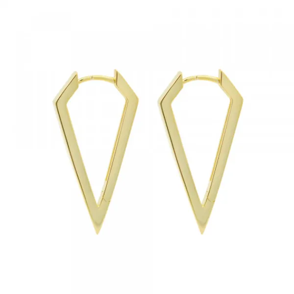 Pendientes Triangulares Plata Dorada 32mm*Eguzkilore Outlet