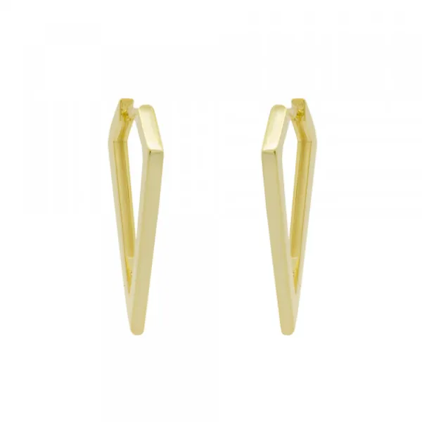 Pendientes Triangulares Plata Dorada 32mm*Eguzkilore Outlet