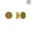 Pendientes Two Plata Dorada y Circonitas Amarillas*Eguzkilore Clearance
