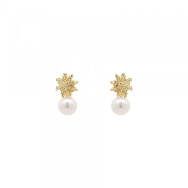 Pendientes Tú y Yo Plata Dorada y Perla 5mm*Eguzkilore Sale