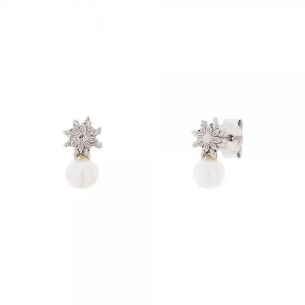 Pendientes Tú y Yo Plata y Perla 5mm*Eguzkilore New