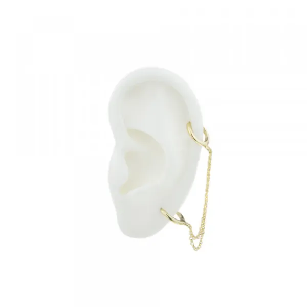 Piercing Cadena Doble Cripa Plata Dorada*Eguzkilore Online