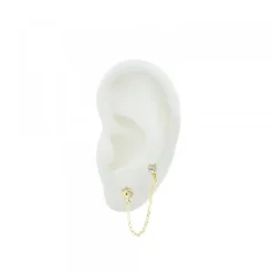 Piercing Cadena Plata Dorada y Circonita*Eguzkilore Discount