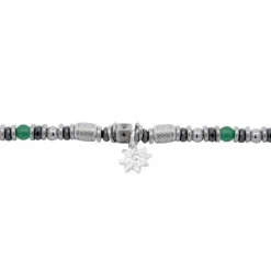 Pulsera Acero Cuentas Jade Verde*Eguzkilore Best