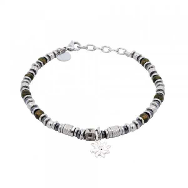 Pulsera Acero Cuentas Ojo de Tigre*Eguzkilore Best
