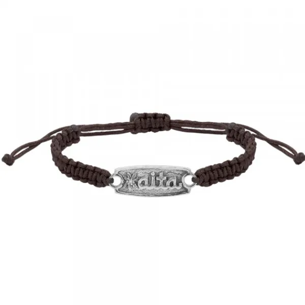 Pulsera Aita Marrón Plata Acabado Rústico*Eguzkilore Sale