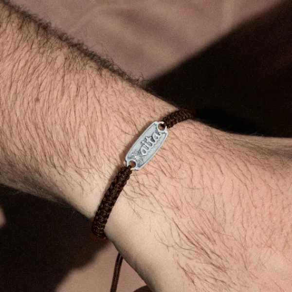 Pulsera Aita Marrón Plata Acabado Rústico*Eguzkilore Sale