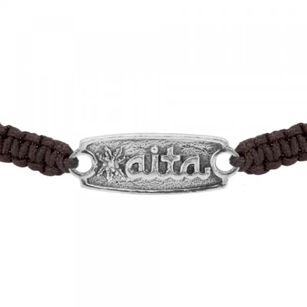 Pulsera Aita Marrón Plata Acabado Rústico*Eguzkilore Sale
