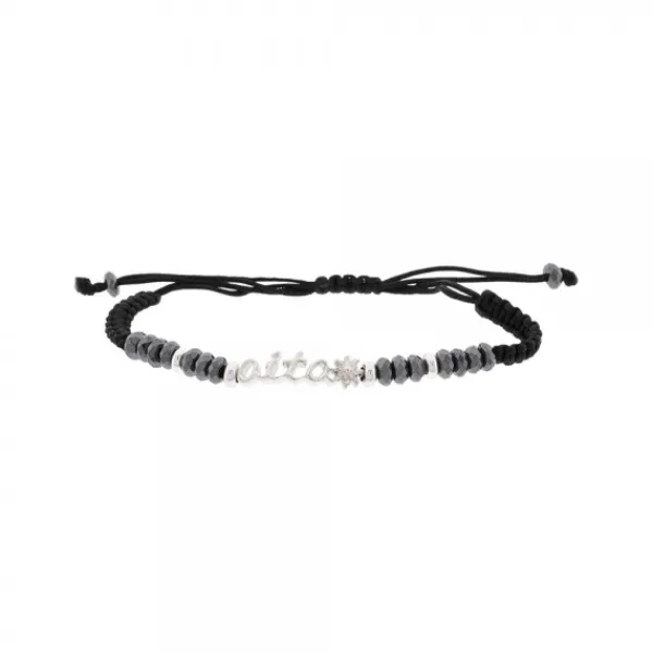 Pulsera Aita Plata Hematites Ajustable*Eguzkilore Sale