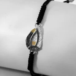 Pulsera Almendra de Vitoria Plata con Lámina de Oro*Eguzkilore Discount