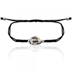Pulsera Almendra de Vitoria Silueta Plata con Lámina de Oro*Eguzkilore Outlet