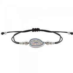 Pulsera Almendra Plata y Circonitas Azules*Eguzkilore Discount