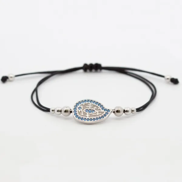 Pulsera Almendra Plata y Circonitas Azules*Eguzkilore Discount