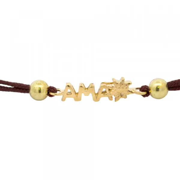 Pulsera Ama Berria Macramé Plata Dorada*Eguzkilore Outlet