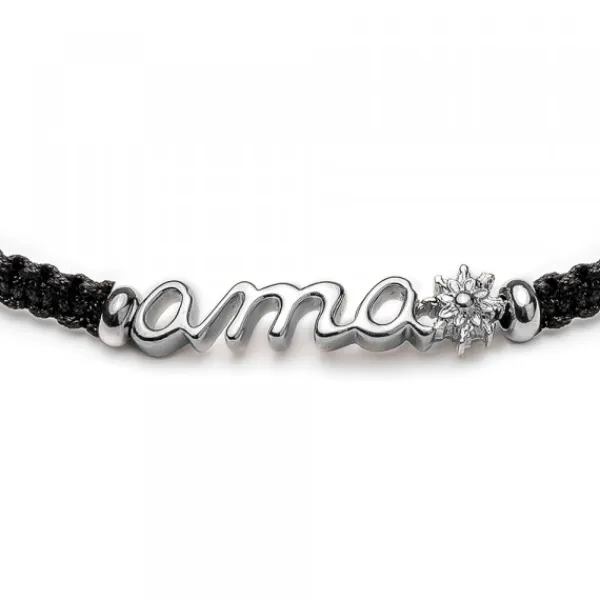 Pulsera Ama Plata Macramé Negro*Eguzkilore New