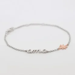 Pulsera Ama Plata y Rosa*Eguzkilore Best