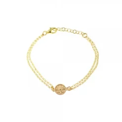 Pulsera Anuk Doble Cadena Plata Dorada*Eguzkilore Clearance