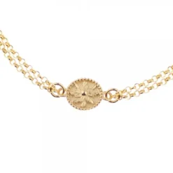 Pulsera Anuk Doble Cadena Plata Dorada*Eguzkilore Clearance