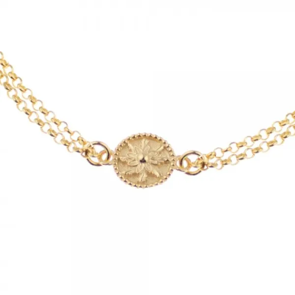Pulsera Anuk Doble Cadena Plata Dorada*Eguzkilore Clearance