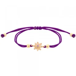 Pulsera Basic Colors Hilo Morado Plata Dorada*Eguzkilore Discount