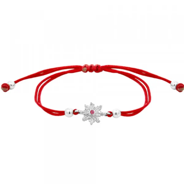 Pulsera Basic Colors Hilo Rojo Plata y Circonita Roja*Eguzkilore Clearance
