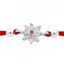 Pulsera Basic Colors Hilo Rojo Plata y Circonita Roja*Eguzkilore Clearance