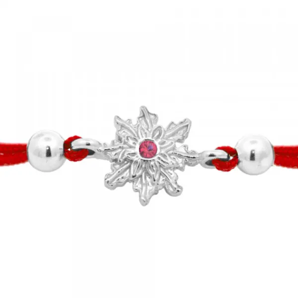Pulsera Basic Colors Hilo Rojo Plata y Circonita Roja*Eguzkilore Clearance