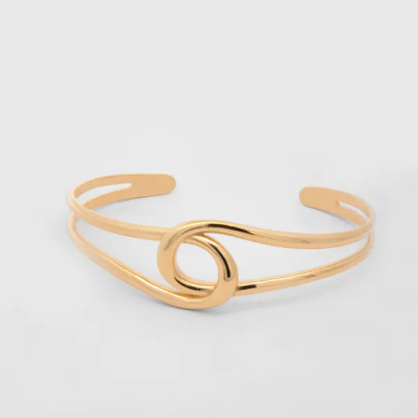 Pulsera Brazalete Hariak Plata Dorada*Eguzkilore Clearance